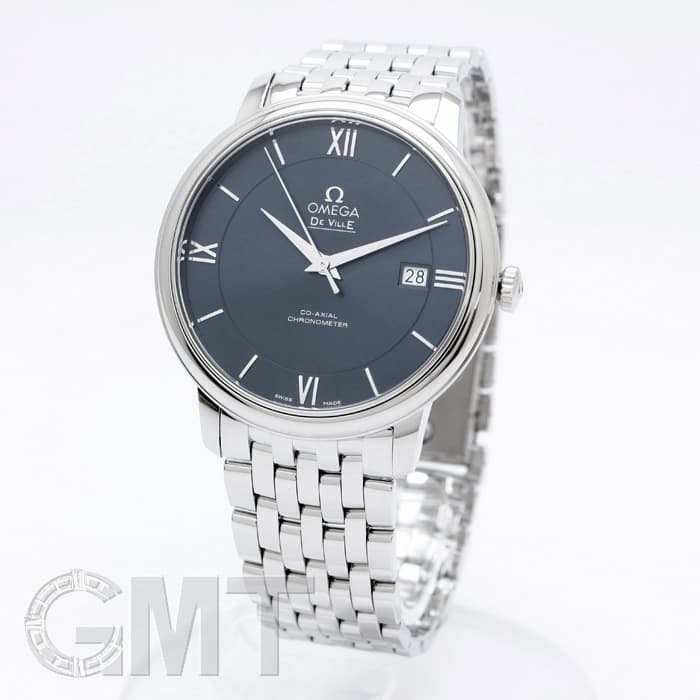 新品)OMEGA オメガ デ・ヴィル プレステージ 39.5mm ブルー 424.10