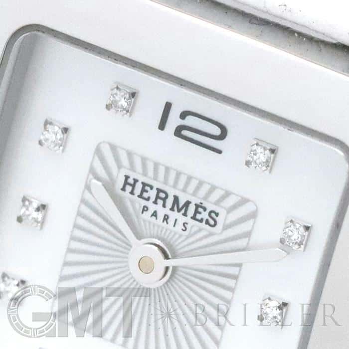 極美品エルメスHウォッチHH1.210ホワイトシェル 11Pダイヤモンド 新品)HERMES エルメス Hウォッチ HH1.210.290/UBC 036744WW00 ホワイト