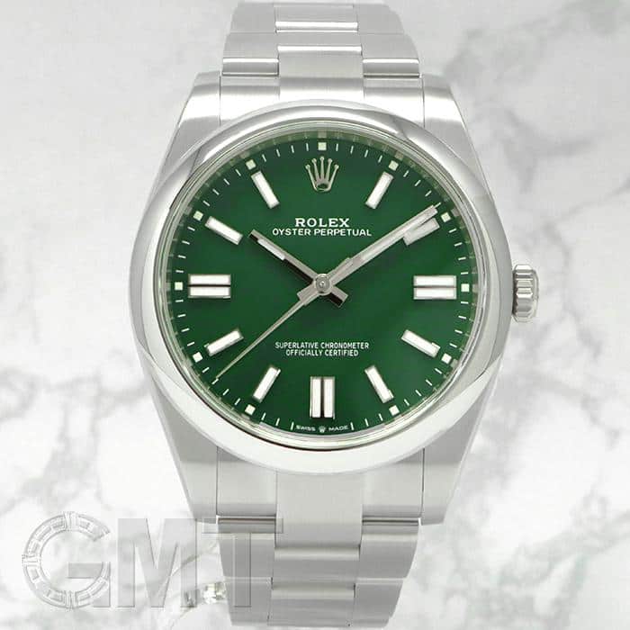 中古)ROLEX ロレックス オイスターパーペチュアル 41 124300 グリーン 