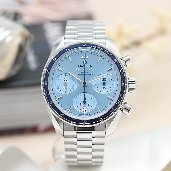 中古 オメガ OMEGA 324.30.38.50.03.001 ブルー ユニセックス 腕時計 中古)OMEGA オメガ スピードマスター 38 クロノグラフ 324.30.38.50