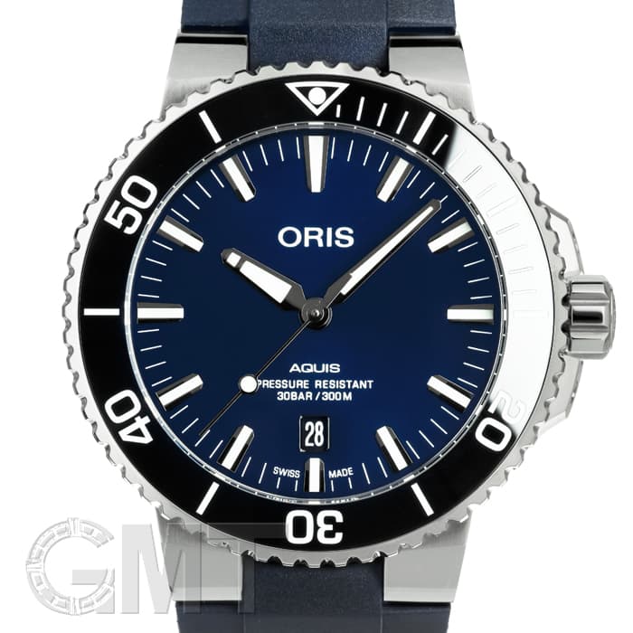 新品)ORIS オリス アクイス デイト 733 7730 4135 R ブルー ブラック 