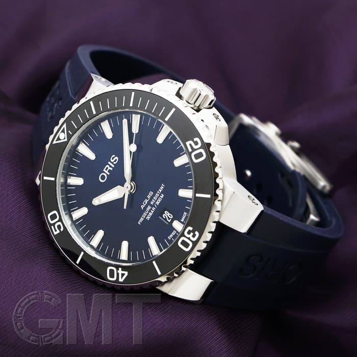 新品)ORIS オリス アクイス デイト 733 7730 4135 R ブルー