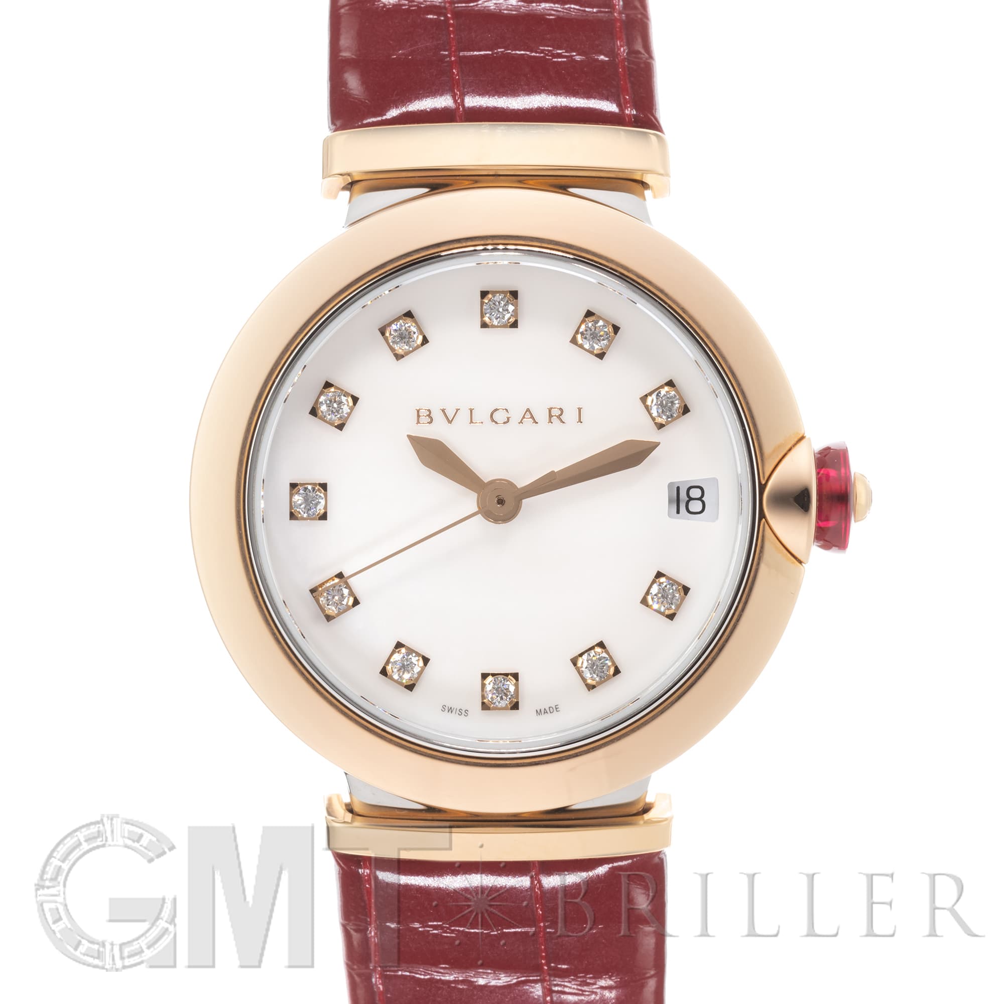 中古)BVLGARI ブルガリ ルチェア オートマティック LU33WSPGLD（102639 