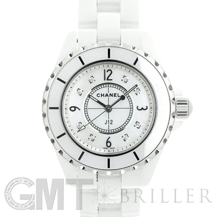 中古)CHANEL シャネル J12 ホワイトセラミック MOP/8Pダイヤ 33mm