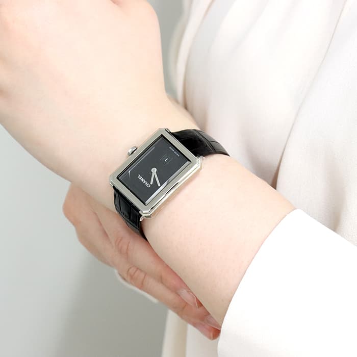 中古)CHANEL シャネル ボーイフレンド H4884 ブラック（商品ID