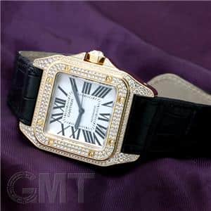 CARTIER カルティエ サントス 100 LM WM500851 イエローゴールド パヴェダイヤモンド メイン