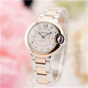 カルティエ CARTIER W3BB0021 バロンブルー PGコンビ 11Pダイヤ 自動巻き レディース 良品 _909097 Cartier（カルティエ） CARTIER W3BB0021 バロンブルー PGコンビ 11P