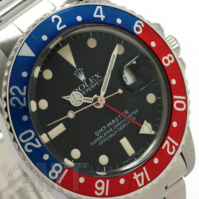 中古)ROLEX ロレックス GMTマスター I 16750 レッド/ブルー フチ無し