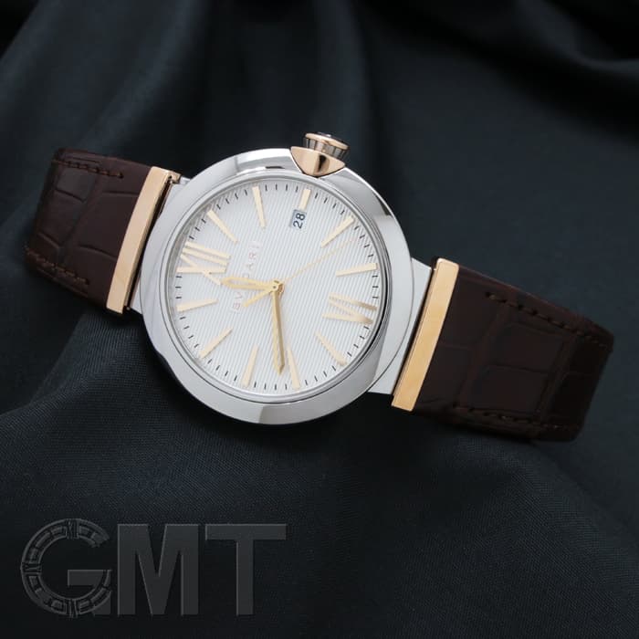 BVLGARI Solotempo シルバー レザー Bvlgari Octo Solotempo Replica Blue Dial with Silver Markers