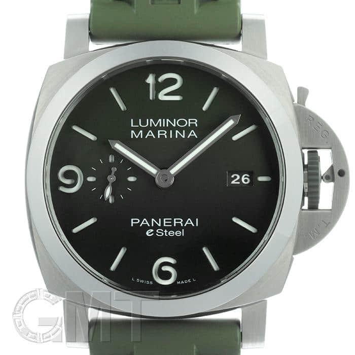 PANERAI Luminor Marina ミリタリーグリーンラバーベルト 中古)OFFICINE PANERAI オフィチーネ パネライ ルミノール マリーナ