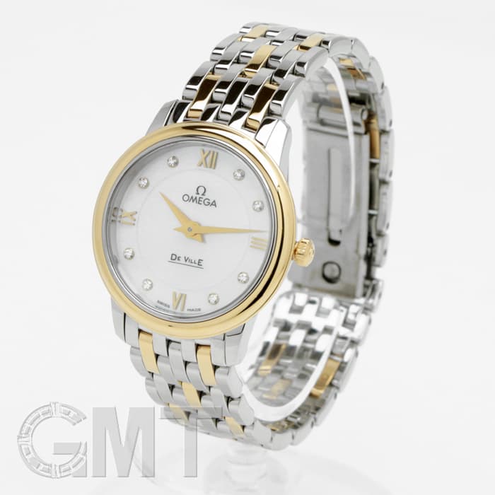 新品)OMEGA オメガ デ・ヴィル プレステージ SS/YG ホワイトMOP
