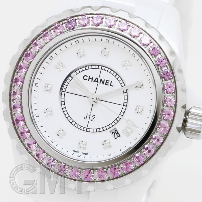 新品)CHANEL シャネル J12 ピンクサファイア 12Pダイヤ H2010 33mm
