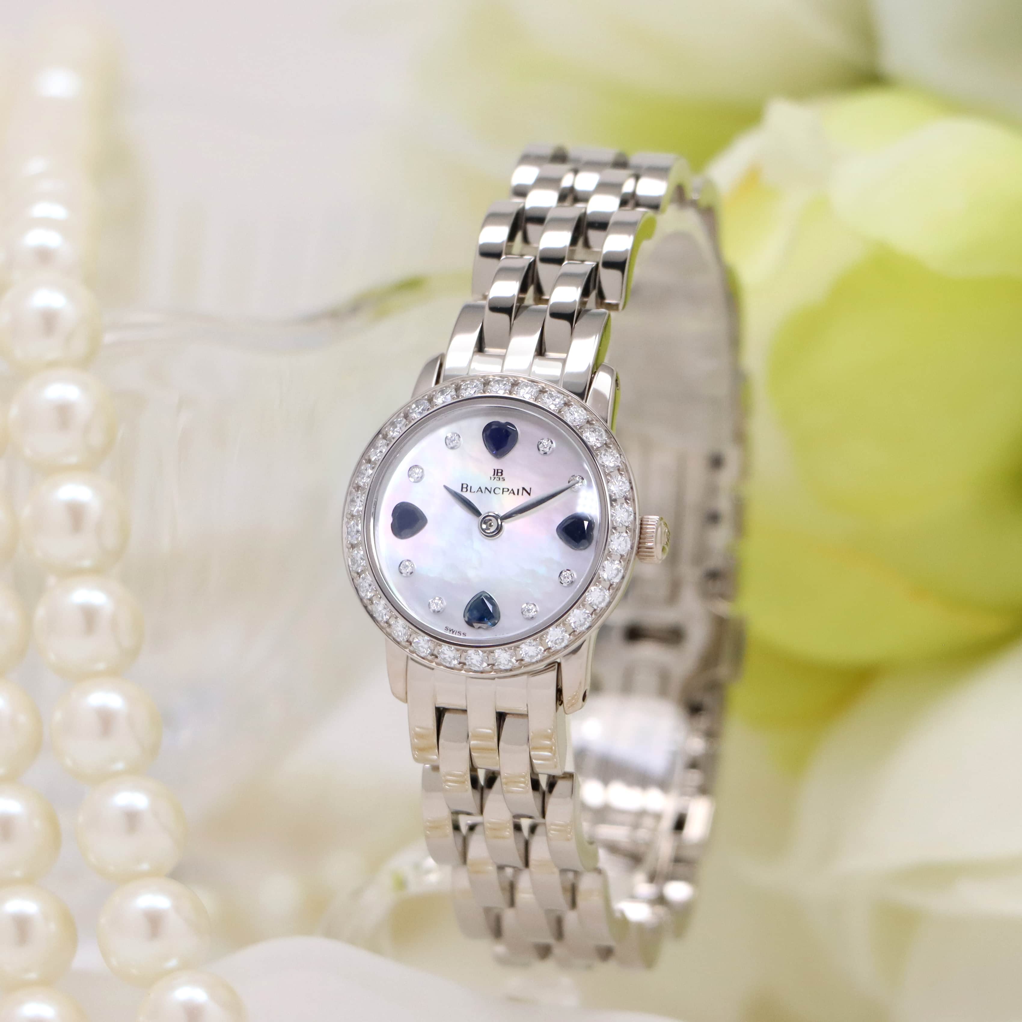 ブランパン Blancpain レディバード K18WGケース PT950ローター 自動巻き レディース _778017【ev20】 BLANCPAIN - ブランパン Blancpain レディバード K18WGケース PT950