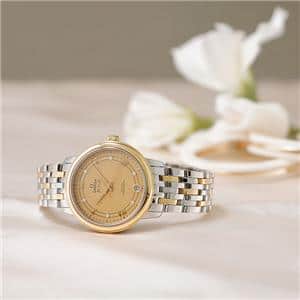 OMEGA オメガ デ・ヴィル プレステージ 424.20.33.20.58.003 32.7mm シャンパン メイン