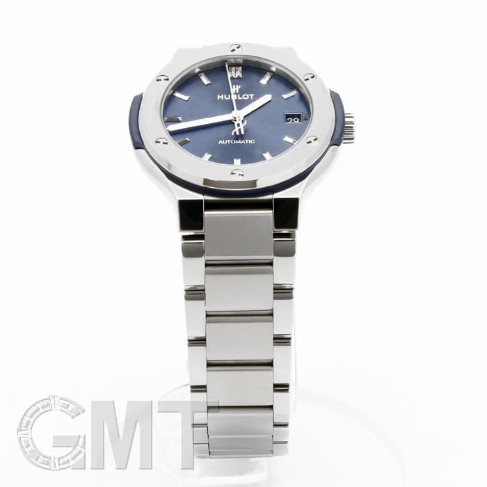 新品)HUBLOT ウブロ クラシック チタニウム ブレスレット ブルー 38mm
