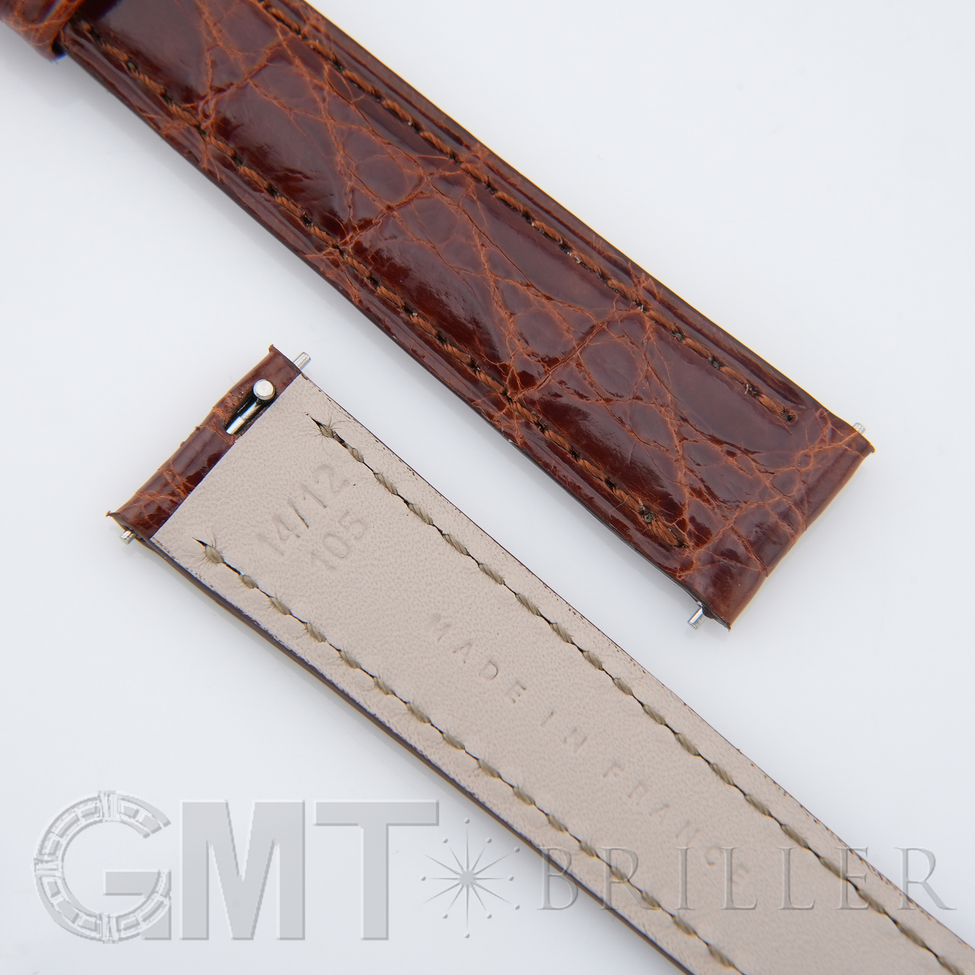 カミーユフォルネ　カイマン シャイニー レッドブラウン　Dバックル 新品)CAMILLE FOURNET カミーユ・フォルネ カイマン シャイニー