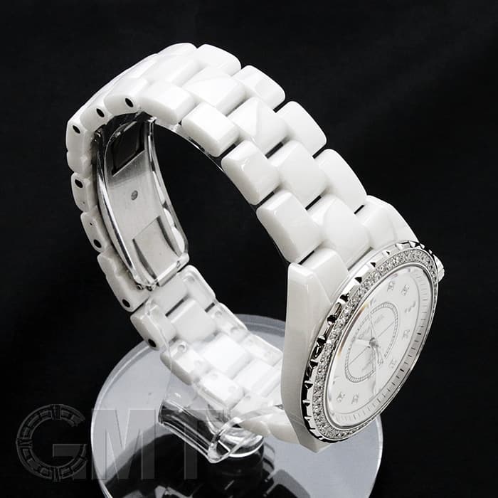 中古)CHANEL シャネル J12 H3111 ホワイトセラミック ベゼルダイヤ 8P
