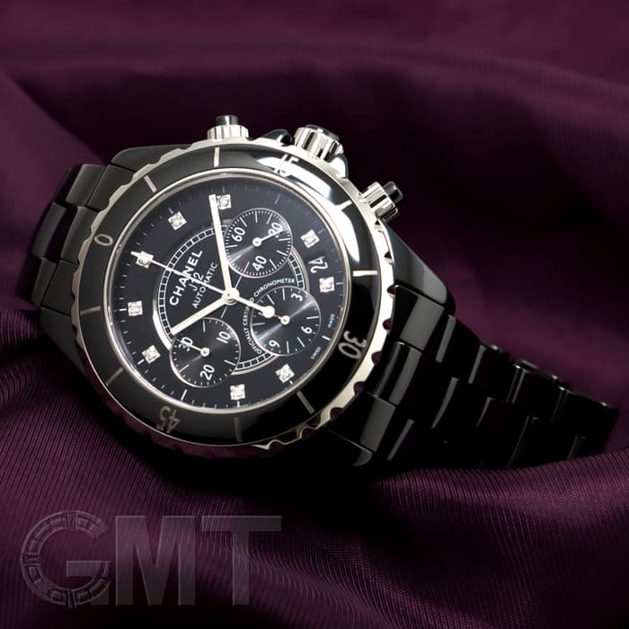 中古)CHANEL シャネル J12 クロノグラフ H2419 ブラックセラミック 9P