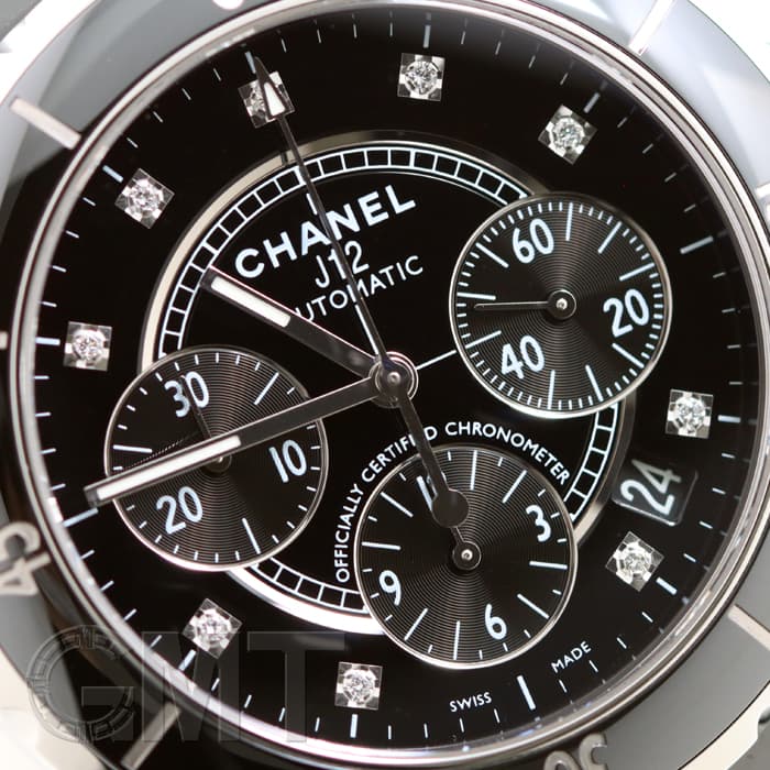中古)CHANEL シャネル J12 クロノグラフ H2419 ブラックセラミック 9P