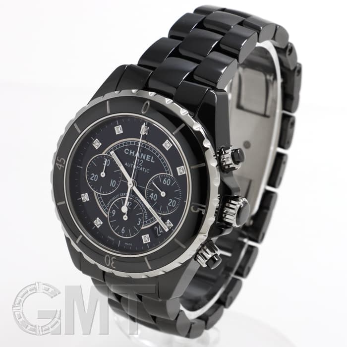 中古)CHANEL シャネル J12 クロノグラフ H2419 ブラックセラミック 9P