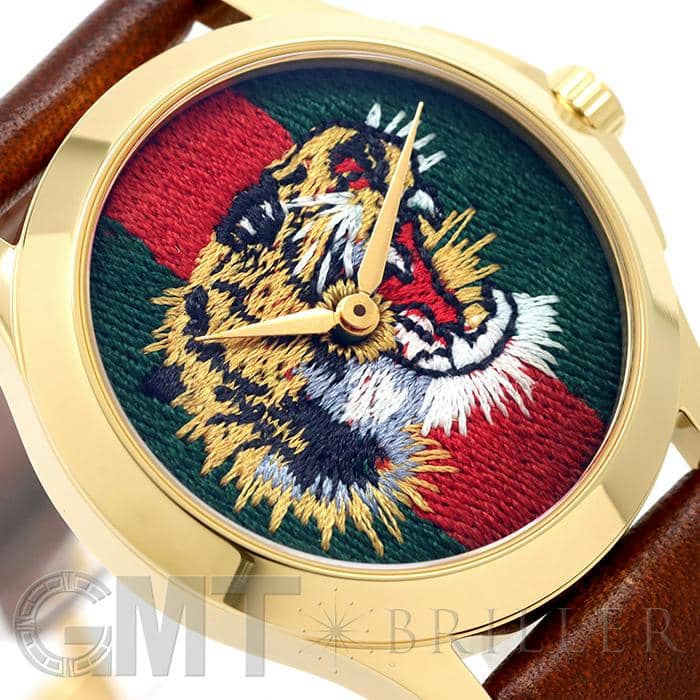 グッチ GUCCI Gタイムレス 126.4 YA126495 虎刺繍 クオーツ ブラック系