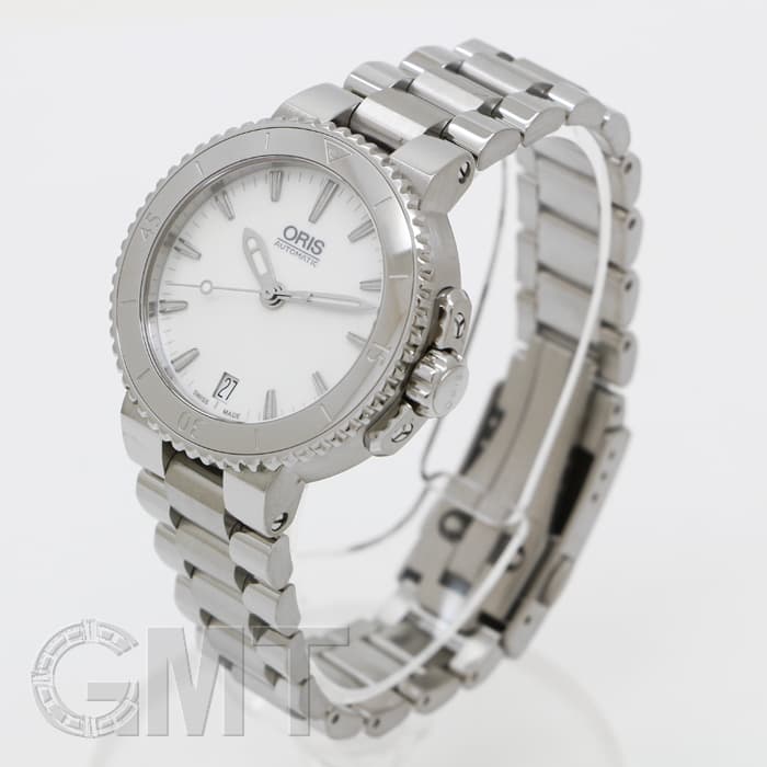 中古)ORIS オリス アクイス デイト レディ ホワイトMOP 733 7652 4151