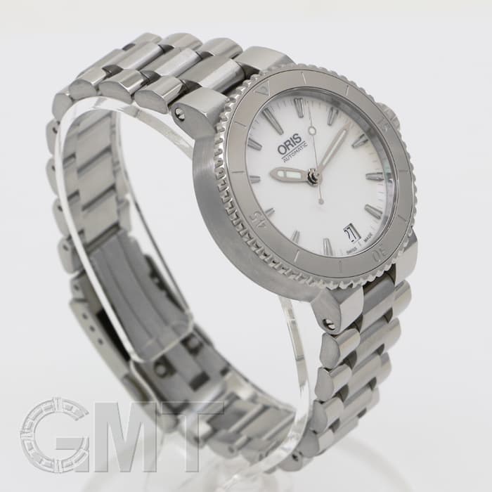 中古)ORIS オリス アクイス デイト レディ ホワイトMOP 733 7652 4151