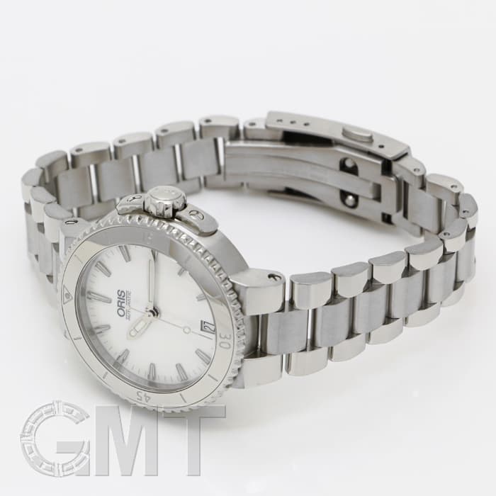 中古)ORIS オリス アクイス デイト レディ ホワイトMOP 733 7652 4151