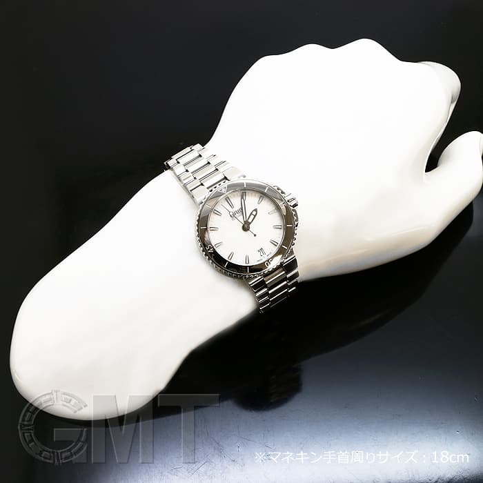 中古)ORIS オリス アクイス デイト レディ ホワイトMOP 733 7652 4151