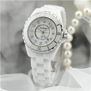 中古)CHANEL シャネル J12 H1628 ホワイトセラミック 33mm NEWダイヤル