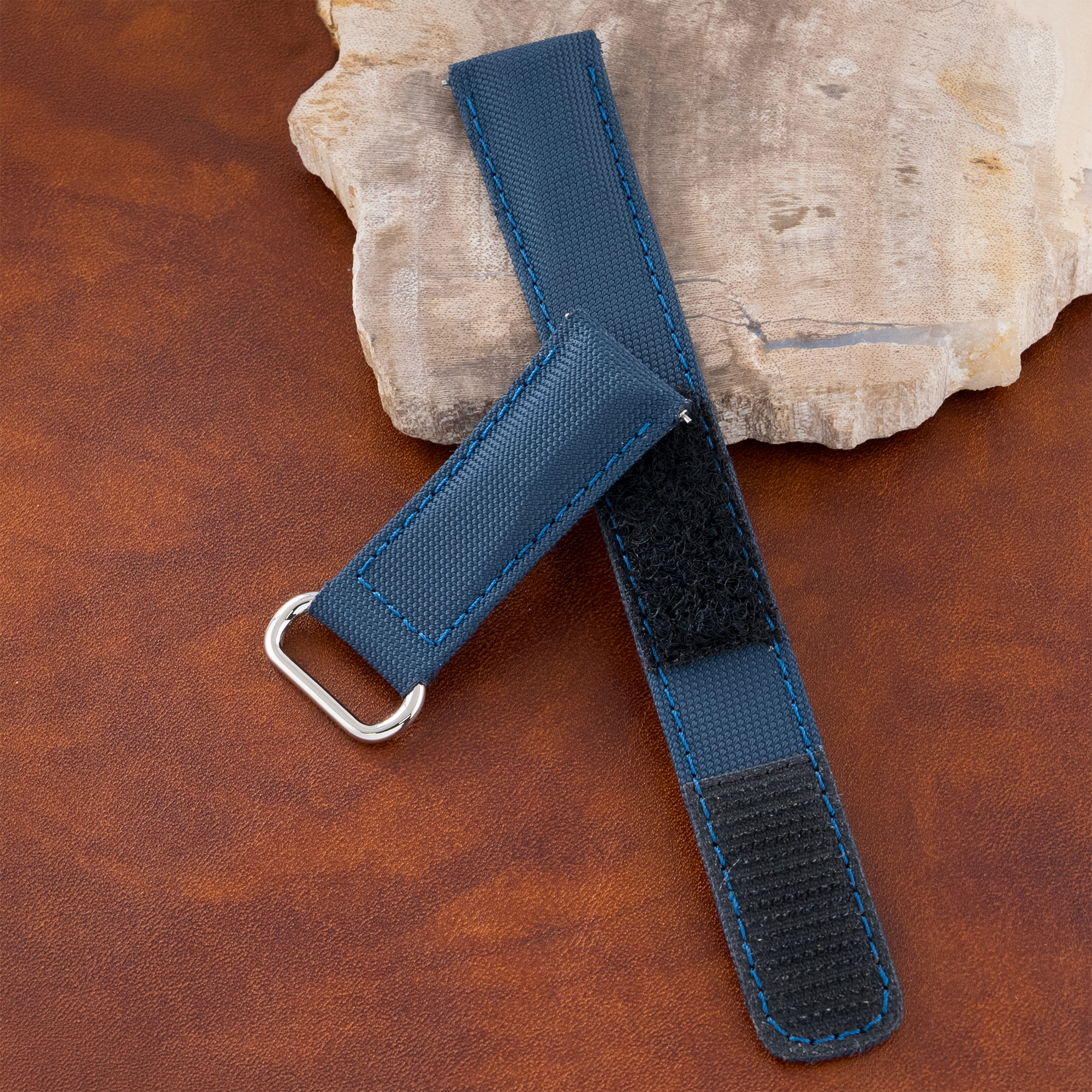 新品)JEAN ROUSSEAU ジャン・ルソー ベルクロ ブルー ストラップ