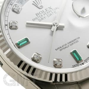 ROLEX ロレックス デイデイト 118239A シルバー 2Bエメラルド 8Pダイヤ メイン