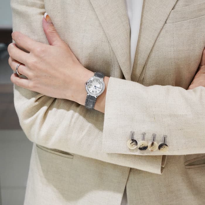 中古)CARTIER カルティエ バロンブルー WE900351 ベゼルダイヤ（商品ID