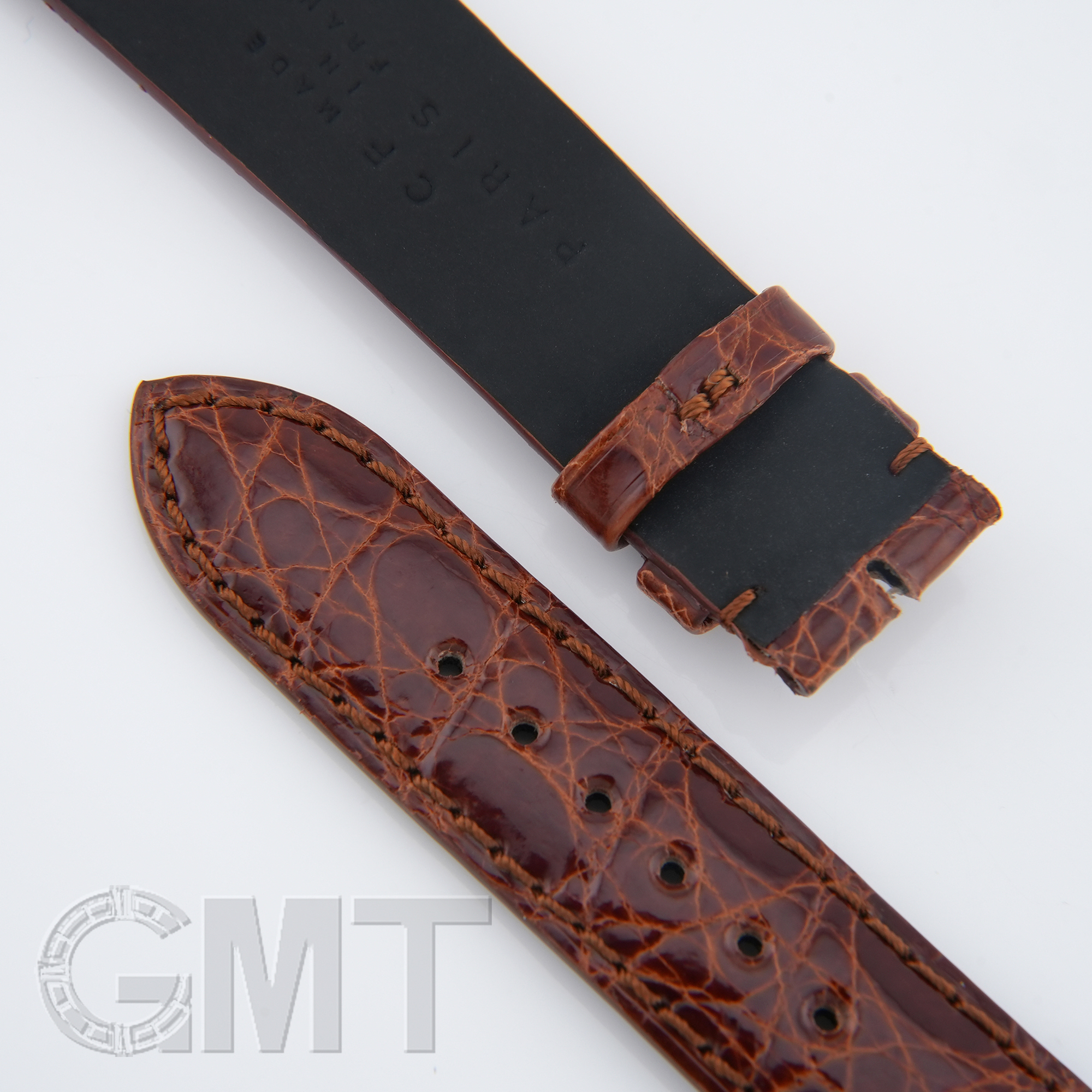 カミーユフォルネ　カイマン シャイニー レッドブラウン　Dバックル 新品)CAMILLE FOURNET カミーユ・フォルネ カイマン シャイニー