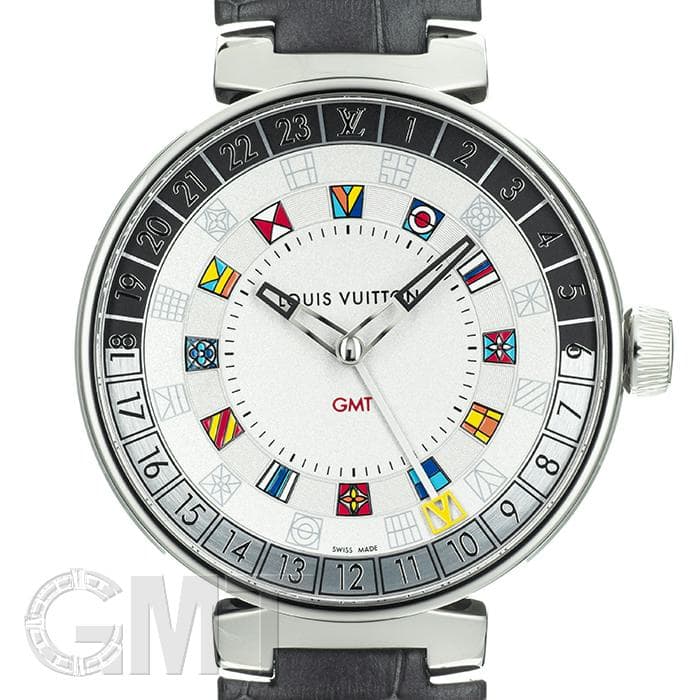 中古)LOUIS VUITTON ルイ・ヴィトン タンブール ムーン デュアルタイム