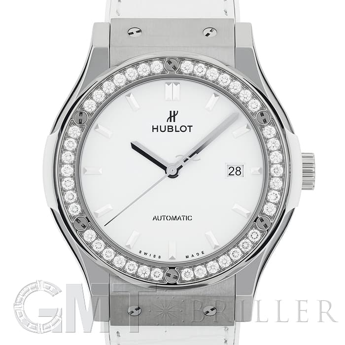 新品)HUBLOT ウブロ クラシック チタニウム ホワイトダイヤモンド 542