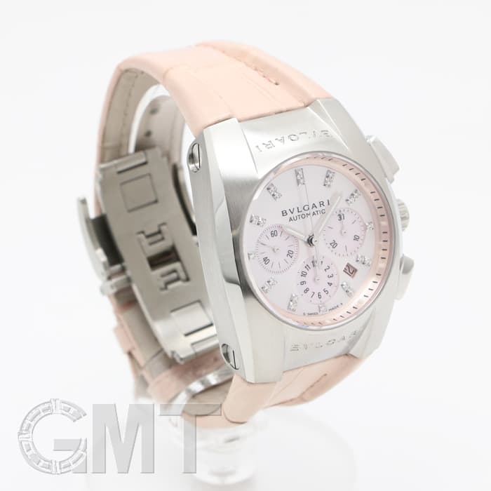 ブルガリ BVLGARI エルゴン クロノグラフ EG35SCH レディース 腕時計 21P ダイヤ デイト ピンクシェル 自動巻き Ergon 90288627 90290742 BVLGARI（ブルガリ） エルゴン クロノグラフ EG35SCH レディース