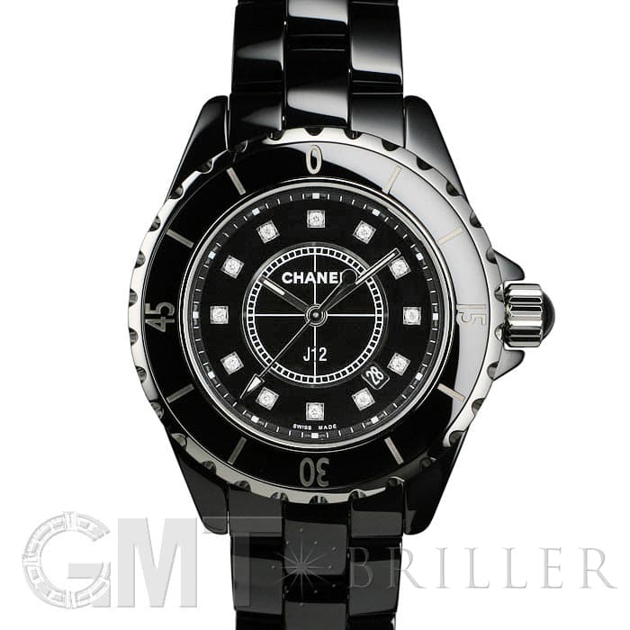 【ノーメンテナンス還元価格】シャネル J12 33mmセラミック･12P H1625 セラミック クォーツ 中古)CHANEL シャネル J12 J12 ブラック セラミック 12Pダイヤ H1625