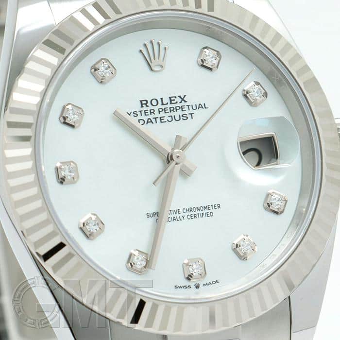 ROLEX ロレックスデイトジャスト壁掛け時計　ホワイト×シルバー　新品未使用 未使用)ROLEX ロレックス デイトジャスト 41 126334NG ホワイトシェル
