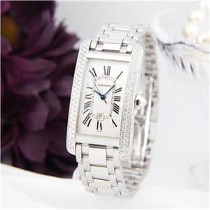 Cartier タンクアメリカン mm ホワイトゴールド 中古)CARTIER カルティエ タンク アメリカンMM W26036L1