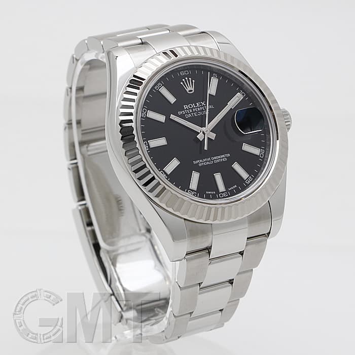 ロレックス デイトジャスト 中古)ROLEX ロレックス デイトジャスト II 116334 ブラック（商品ID