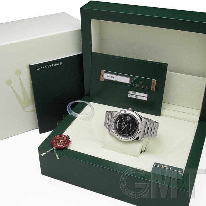 中古)ROLEX ロレックス デイデイトII Ref.218239 ブラック ローマ
