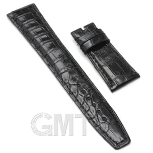 ウォッチアクセサリー 革バンド 【GMTオリジナル ストラップ】IWC用 クロコダイル　サイズ22ｍｍ-18ｍｍ　ブラック メイン