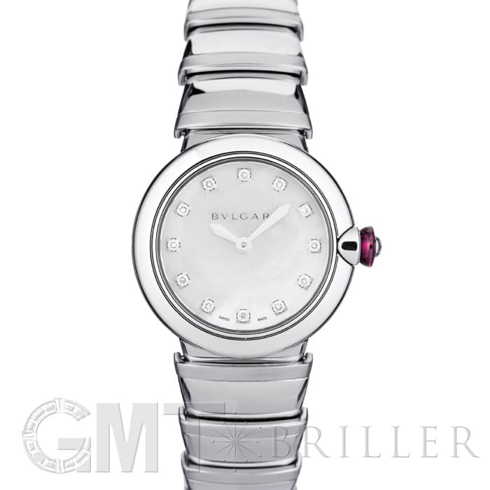 超美品 ブルガリ ルチェア 12Pダイヤ クォーツ レディース ルチェア ブルガリ BVLGARI 102833 LUP33G スケルトン文字盤 ベゼル