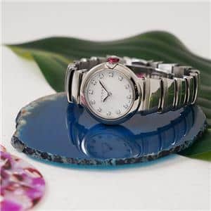 BVLGARI ブルガリ ルチェア ホワイトMOP 12Pダイヤ 28mm LU28WSS/12 メイン