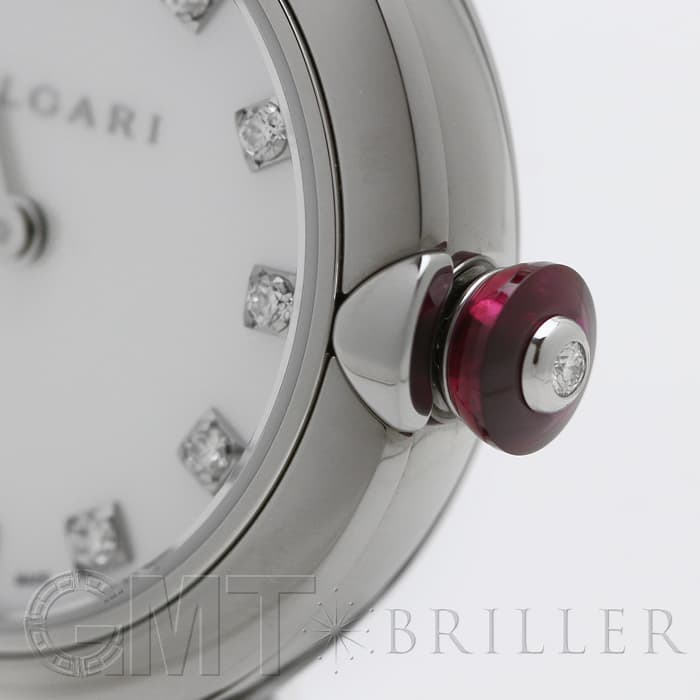 超美品 ブルガリ ルチェア 12Pダイヤ クォーツ レディース ルチェア ブルガリ BVLGARI 102833 LUP33G スケルトン文字盤 ベゼル