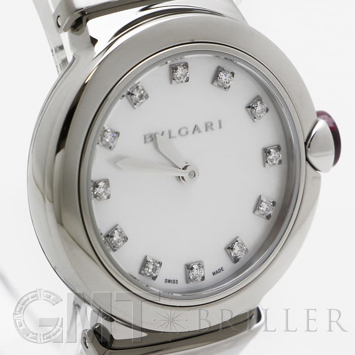 ブルガリ BVLGARI 腕時計 ルチェア LUP28SG 12ポイント ダイヤインデックス 1ポイント ダイヤリューズ ホワイトシェル 文字盤 白 K18PG SS クオーツアナログ 【中古】 質屋かんてい局オンラインショップ / BVLGARI | ブルガリ BVLGARI
