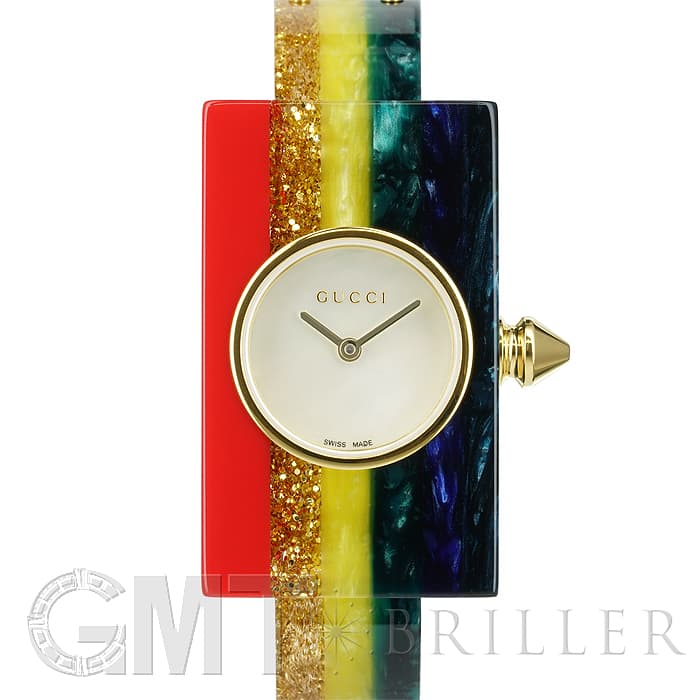 GUCCI 腕時計vintage カラフルリング付き 新品)GUCCI グッチ YA143519 ビンテージ ウェブ ホワイトシェル