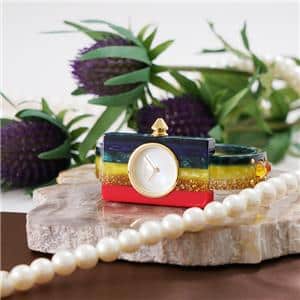 GUCCI グッチ YA143519 ビンテージ ウェブ ホワイトシェル レインボーバングル メイン