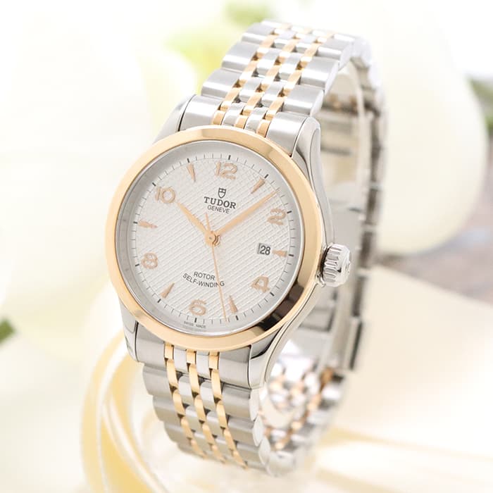 新品)TUDOR チューダー 1926 1926 M91351-0001 28mm シルバー ピンク